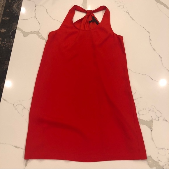 BCBG Maxazria Janice Red Coral Racer Back Shift Dress Sundress Size Small Tall - Picture 7 of 10